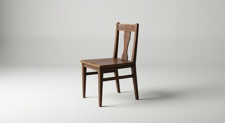 A single wooden chair in an empty white room representing loneliness and social disconnection in modern life 