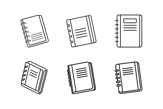 custom notebook line art vector illustration