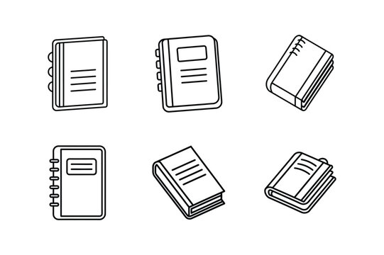 custom notebook icon line art vector illustration - Powered by Adobe