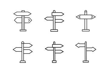 directional signage line art vector illustration