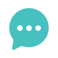 Teal Typing Indicator Icon, Minimalist Speech Bubble Vector for Chat Interfaces, Messaging Apps, and Communication Kits
