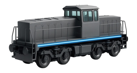 Fototapeta premium Hybrid locomotive with central control room and symmetrical wheelbase