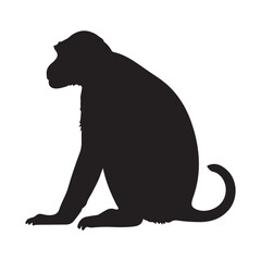 black monkey isolated on white background. vector illustration EPS 10.