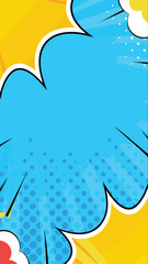 Explosive Pop Art: A burst of vibrant comic book energy with dynamic blue explosion in a bright pop art illustration, ready for any creative project.