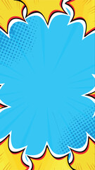 Explosive Announcement Bubble: A vibrant comic-inspired burst, ready to showcase a powerful announcement or a compelling message, bursting with energy and dynamism.