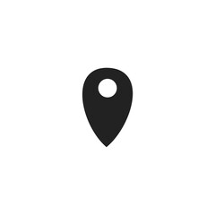 pointer icon, vector illustration, minimalistic, pin icon, location icon, black illustration, white background