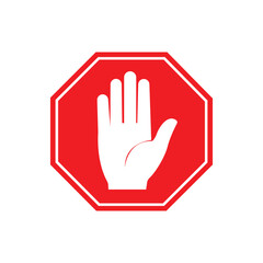 stop,hand,sign modern flat vector for halt pause warning safety instruction design vector graphic