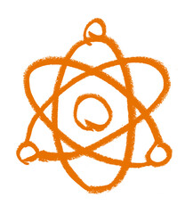 Atom Science Research Related Icon Crayon Chalk Doodle Drawing Vector