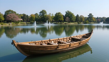 Obraz premium Picturesque Artificial Lake with a Wooden Walkway Surrounded by Scenic Nature, Calm Water, and Peaceful Landscape — Perfect Outdoor Retreat with Reflective Beauty