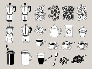 food and drink icons set