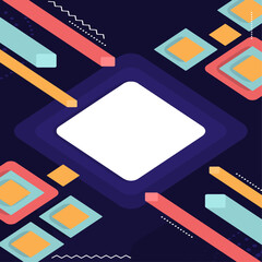 Flat geometric background vector