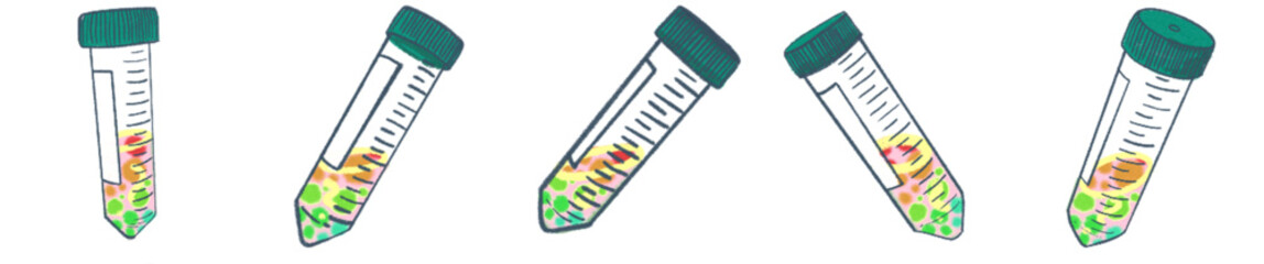 30ml Centrifuge Tubes Set | Purple Liquid Laboratory Tube Illustration for Science and Medical Design