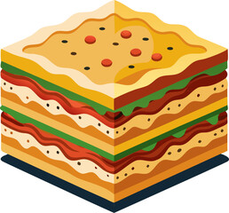 Cross-section of lasagna with visible layers