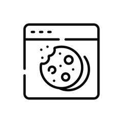 Well designed outline icon of cookie consent