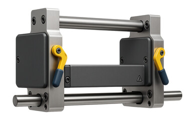 Sliding carriage with a modular design for easy customization in a textile manufacturing unit.