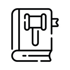 Trendy outline icon of law book design