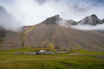 mountain landscape with clouds