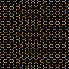  Neon yellow honeycomb pattern on a dark background. Repeating hexagonal pattern.
