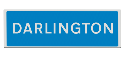 Road sign for Darlington..PNG file