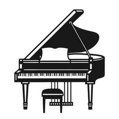 grand piano vector illustration
