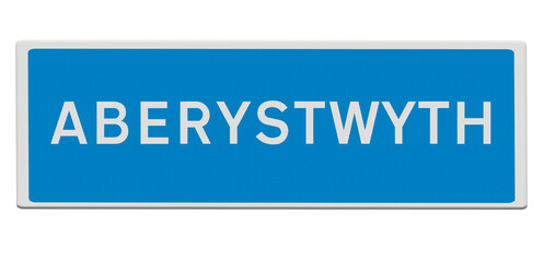 Road sign for Aberystwyth..PNG file