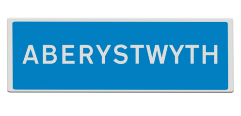 Road sign for Aberystwyth..PNG file