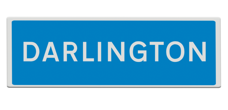 Road sign for Darlington..PNG file