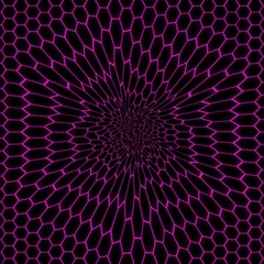  Repeating hexagonal pattern with optical illusion of depth