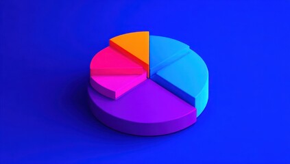 Obraz premium Colorful pie chart graphic on a vibrant background.