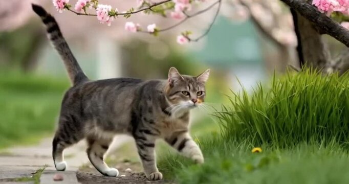 Cat in the garden video