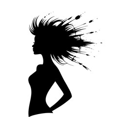 Elegant Curvy Woman Body Profile Silhouette – Vector for Beauty, Fashion, or Spa Branding