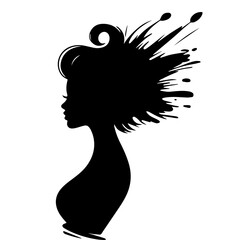 Elegant Curvy Woman Body Profile Silhouette – Vector for Beauty, Fashion, or Spa Branding