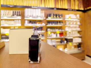 buying perfume in a perfume shop	
