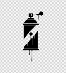 Graffiti Spray Paint Can Vector Icon – Editable EPS Stencil with Dripping Ink