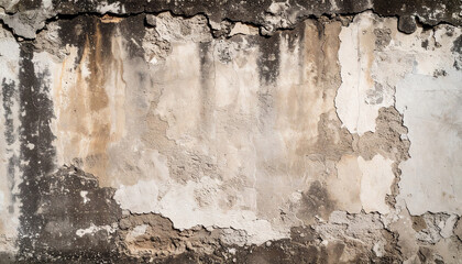 Obraz premium aged cement with water stains and surface erosion, urban wall texture