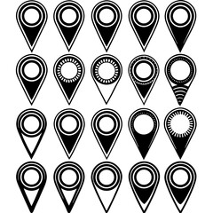 &ldquo;Map Pin Icons &ndash; Minimalist Location Marker Vector Set for Navigation and UI Design&rdquo;