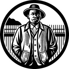 &ldquo;Retro Character Portraits &ndash; Vintage Worker and Gentleman Vector Illustration Set&rdquo;