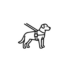 Guide dog icon for accessibility services, assistance apps and pet safety