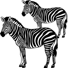 &ldquo;Black and White Vector Zebra Illustrations &ndash; Wildlife Silhouette Set&rdquo;