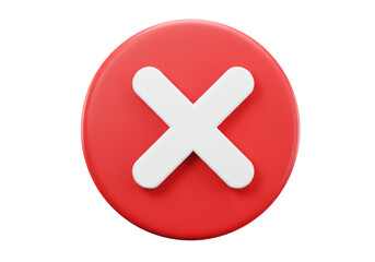 Isolated Red Circle with White Cross Symbol