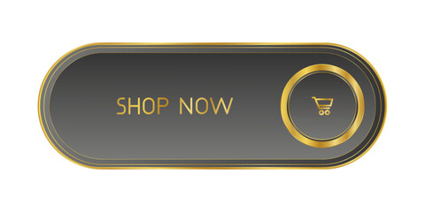 Black and golden CTA button: Shop now.