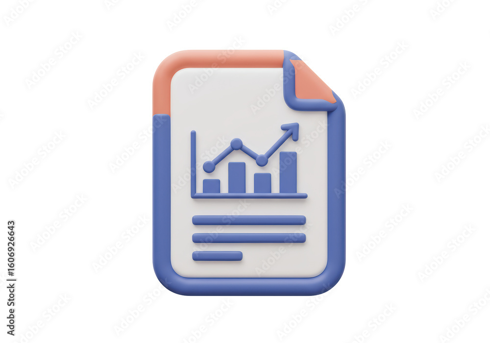 Aufkleber isolated chart with rising arrow report data