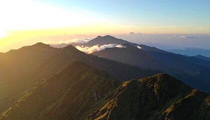 Fototapeta premium Mountain range at sunrise
