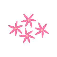 Colorful Simple Flower Design On white Background