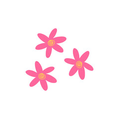 Colorful Simple Flower Design On white Background