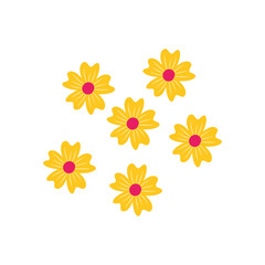 Colorful Simple Flower Design On white Background