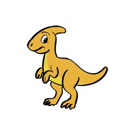 Cartoon Dinosaur with Big Eyes