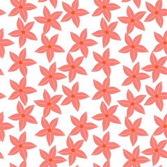 Seamless floral pattern with hearts, a vector design perfect for spring textile or summer fabric decoration