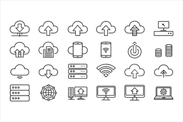 dawnload icon set  vector illustration