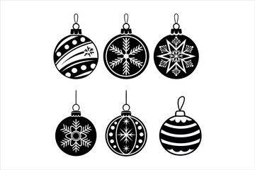 Christmas Ball Ornament Set on White Background for Holiday Decoration